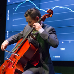 Student performing for McMaster Institute for Music and the Mind